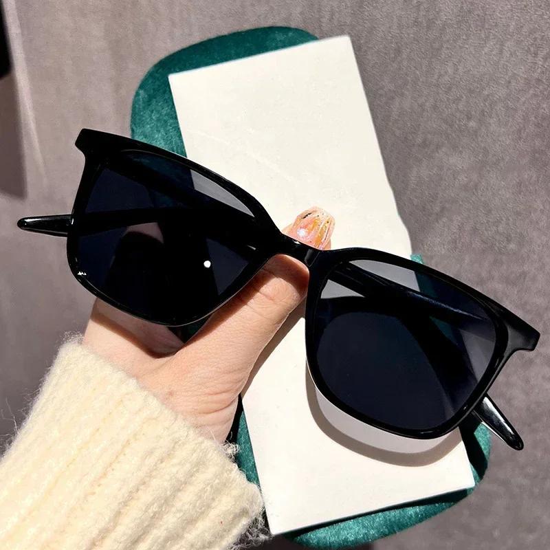 Men Women Retro Trendy Myopia Sunglasses Square Frame Clear Lens Minus Eyeglasses Ladies Outdoor Goggle Shades Eyewear-1.0-4.0