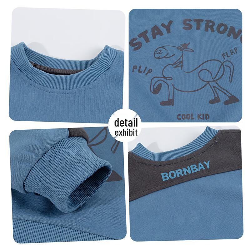 Beibeiyi Boys' 2026 New Style Round Neck Long Sleeve Pullover Sweatshirt