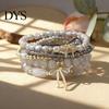 Casual Summer Bracelet 1 Set Bohemian Beaded Bracelets for Women Bow Knot Charm Stretchy Holiday Stackable Stretch Beach Vacation Party