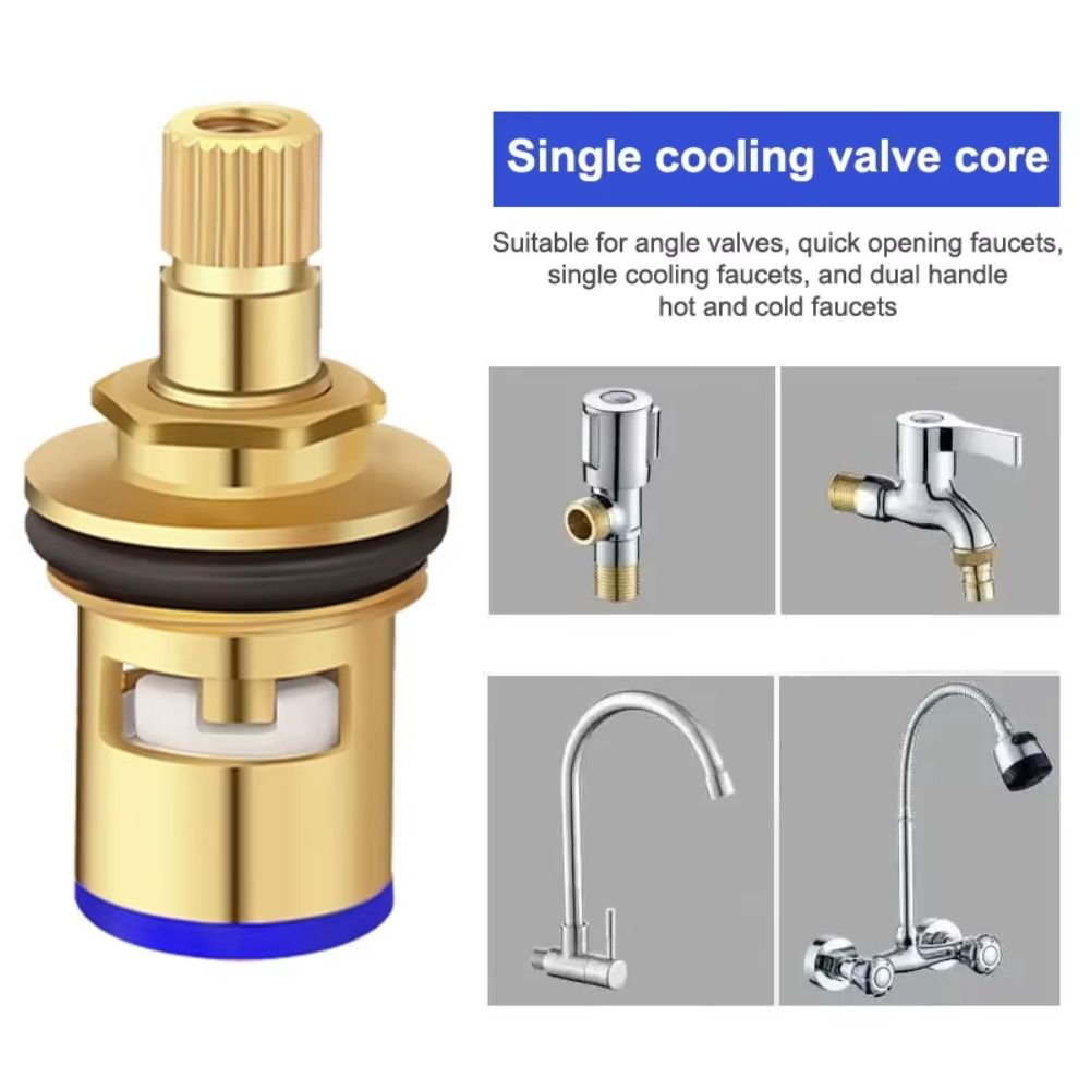 Brass Material Faucet Valve Core Threaded Design Ceramic Valve Faucet Cartridge Hot and Cold Copper Construction
