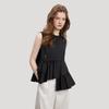 [ELLE] Elle Tops Blouse Sleeveless Women's Summer Modern Bead Embroidery Frill Asymmetrical Design Original Stylish Casual EM51429 (JP, Alphabet, M)