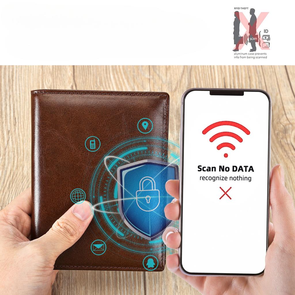 Genuine Leather Men's Wallet, Simple and Classic Cowhide Wallet, High-end Bag, Coin Purse