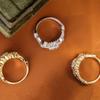 S925 Sterling Silver Gold-Plated Diamond Ring - Niche Retro High-End Cold Style Jewelry