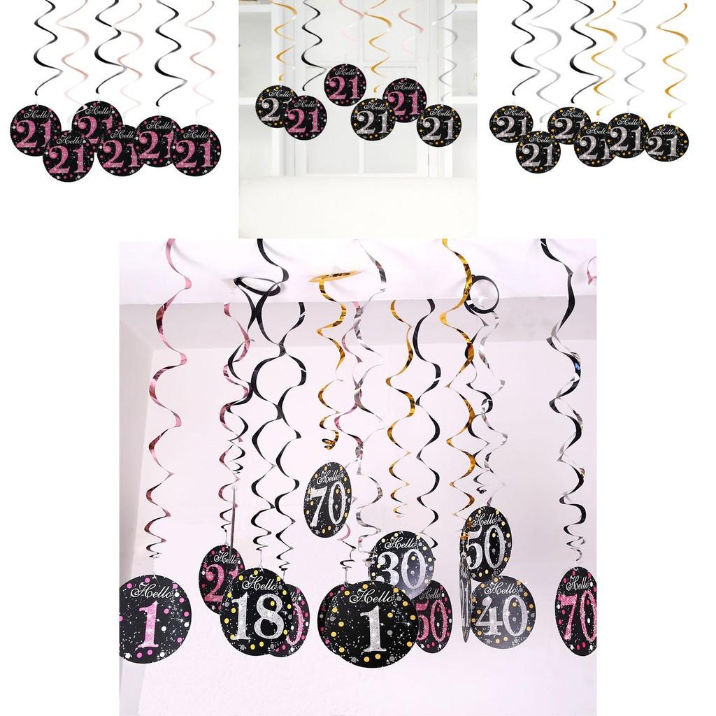 Elegant Black And Fuchsia Spiral Birthday Number Decor For 21st Party Celebrations