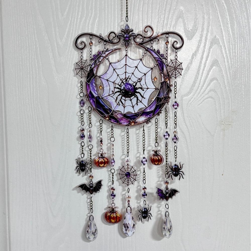 Dangling Strands Crystal Wind Chime Halloween Themed Wind Chime Suncatcher Wind Chime  Door Display