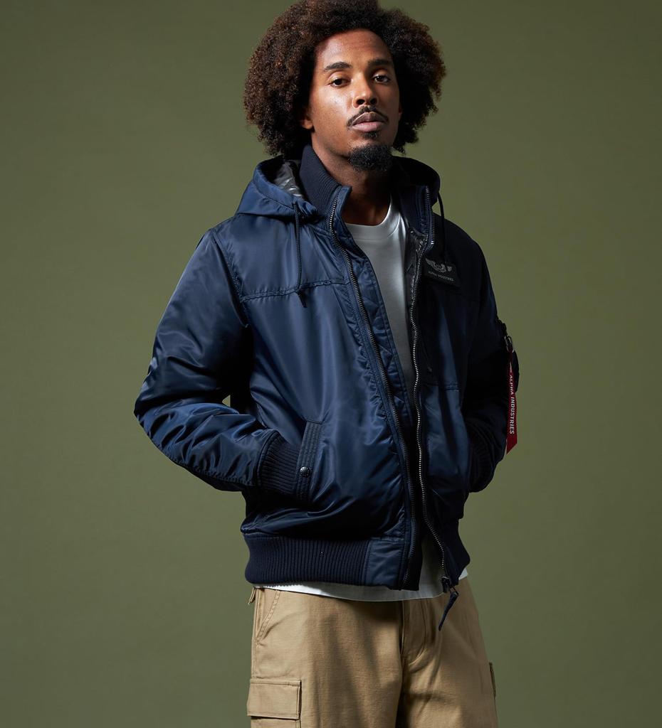 ALPHA INDUSTRIES Hooded Rib Jacket TA1716 Men's Size S