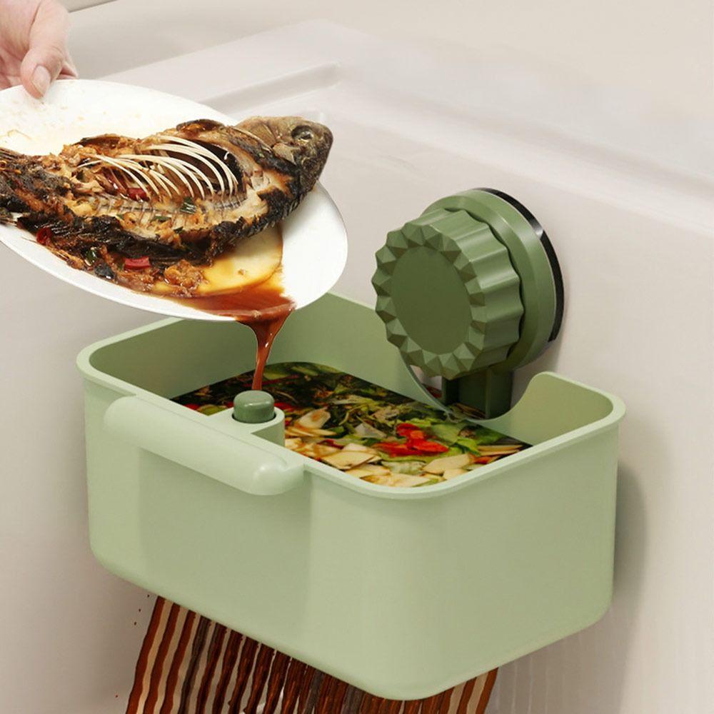 Suction Cup Sink Corner Rack Anti-leak with Drain Hole Sink Filter Hanging Basket Push-type One-touch Opening and Closing