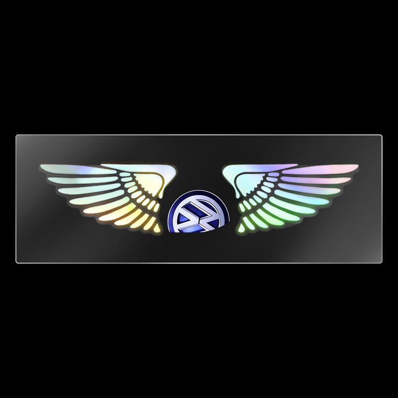 

Colorful Reflective Laser Angel Wing Styling Car Trunk Door Stickers For Volkswagen VW Golf Passat Polo Jetta MK4 TSI TDI CADDY
