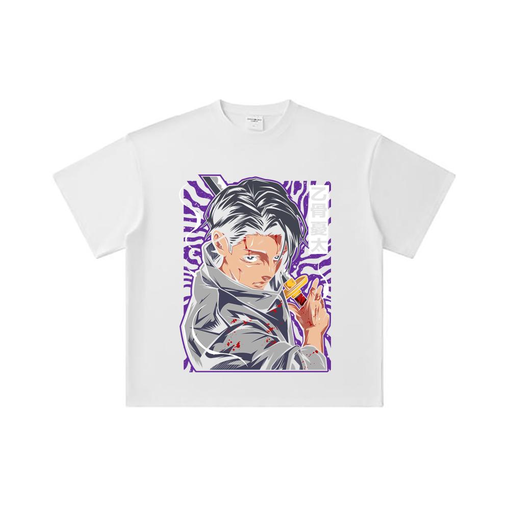 260 GSM Double Yarn 32 Count 100% Cotton Jujutsu Kaisen V53 Yuta Print Unisex Heavy Cotton T Shirt