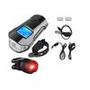 1x LED Cycle Headlight Bicycle USB Front Light W/ Bike Speedometer Odometer Horn