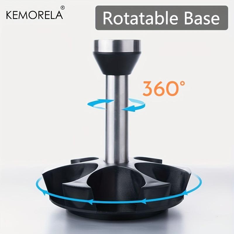 KEMORELA 360° Rotating Spice Bottle Set Glass Seasoning Storage Rack for Salt Sugar Pepper Kitchen Organizer