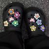 Cream Puff Floral Clogs: 3D Pearl Removable Shoe Decoration with Buckles