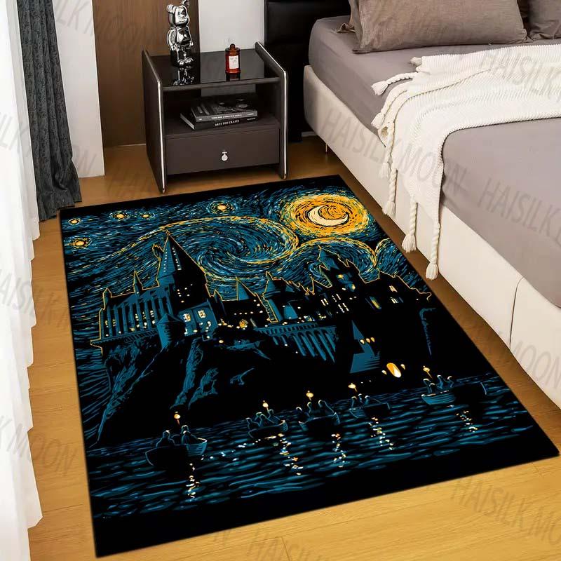 Castle Magic School Print Rug Carpet for Living Room Children's Bedroom Mat Sofa Doormat Floor Rug Home Decor Anti Slip Mat