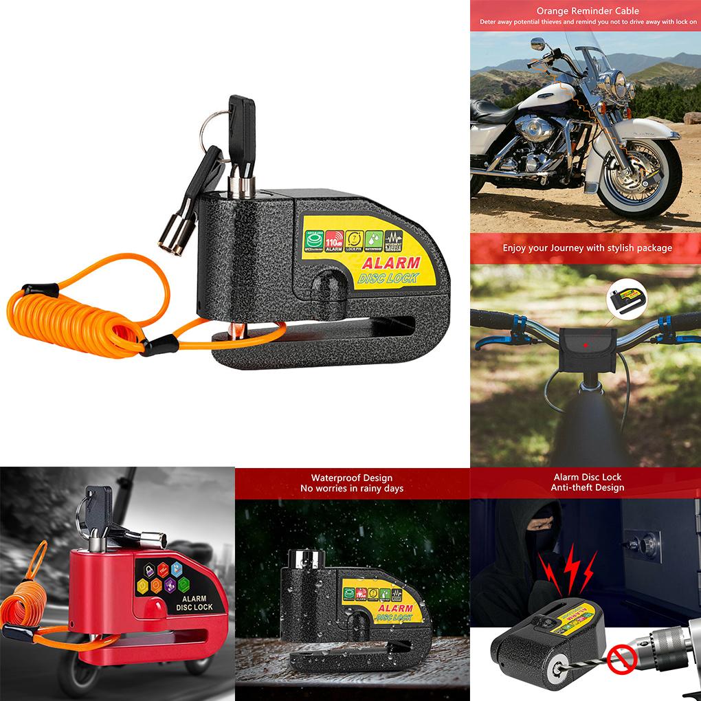 Motorcycle Disc Brake Sound Waterproof Security Lock Alarm Reminder Cable