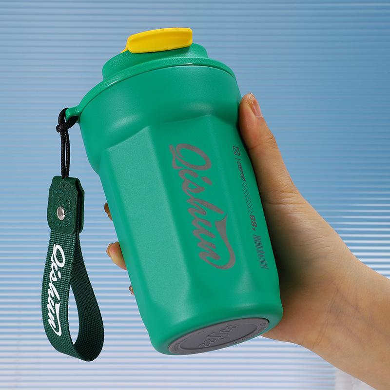 

316 stainless steel coffee cup will carry the rope, easy cup, simple outdoor car double-layer thermos cup 450ml