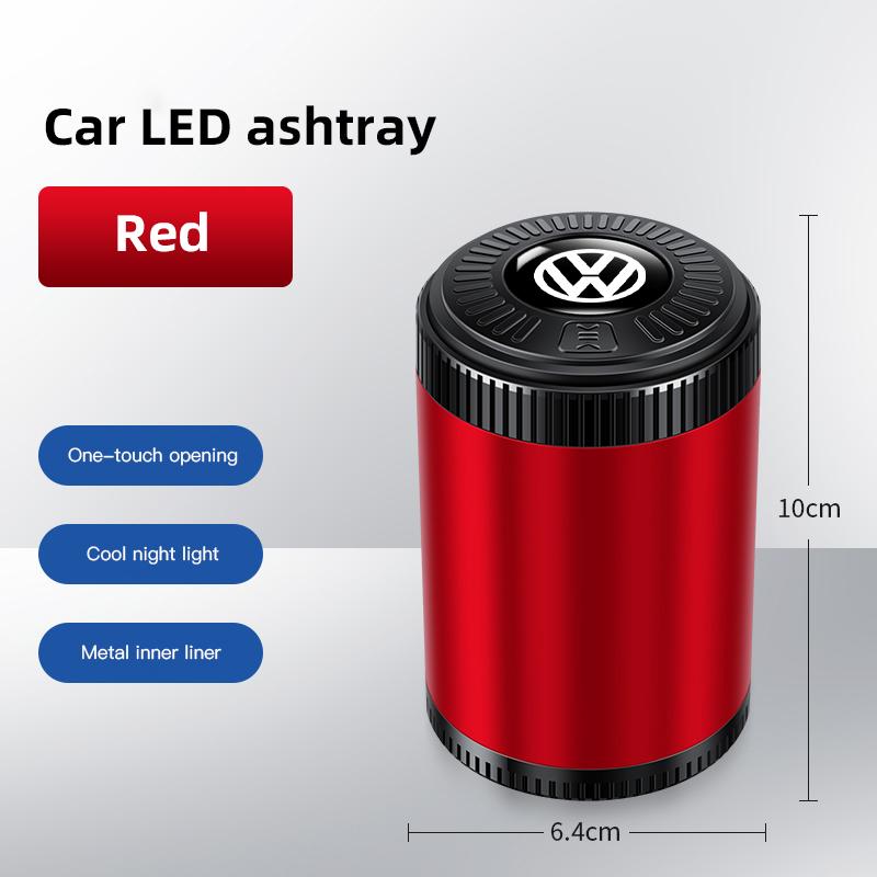 Car Ashtray One Touch Open Portable Ashtray Cup Auto Interiors For Volkswagen VW RLine R Golf Amarok T5 Phaeton ID3 Polo Magotan