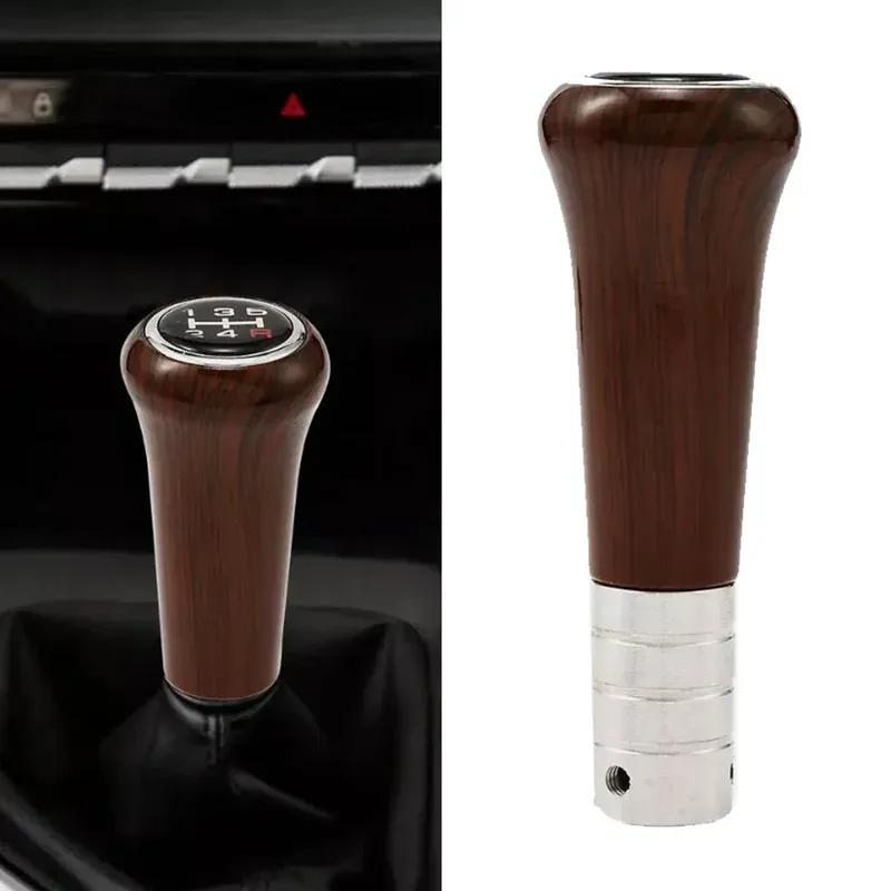 1pcs Car Gear Shifter Knobs Walnut Wood Grain Classic Knob 5 Speed With Adapter Kit Interior Parts Fit For Most Cars