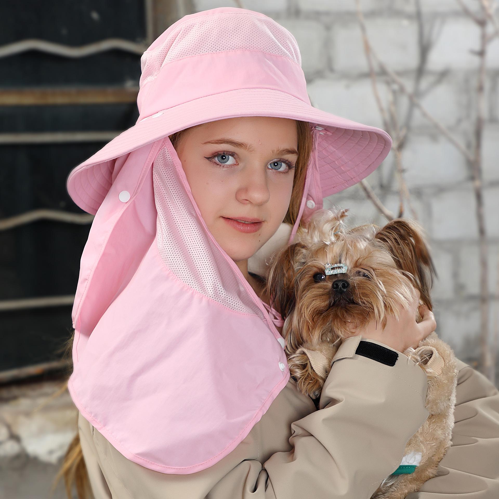 European and American Full Face Cover Breathable Bucket Hat European and American Outdoor Hiking Sun Hat 2026 54size