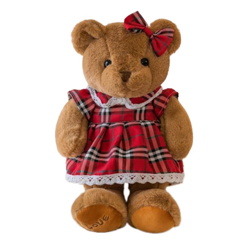 

Медведь Тедди Принцесса Плед Юбка Плюшевая Кукла Мягкие Игрушки Украшение Дома Подарок Ребенок Red Lattice