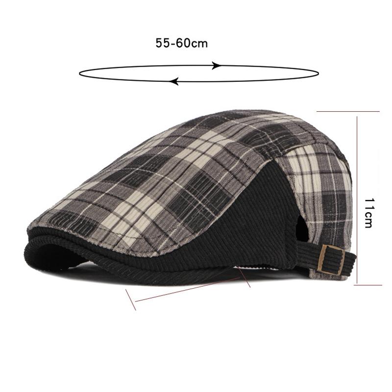 Podzim Zima Retro barety pro muže Ženy Klasické kostkované kšiltovky Newsboy Čepice Silný baret Klobouky Gatsby Painters Klobouky Ploché kšiltovky Nastavitelné