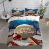 Merry Christmas King Queen Duvet Cover Red Cartoon Santa Bedding Set Kids Boys Girls Christmas Tree 2/3pcs Polyester Quilt Cover
