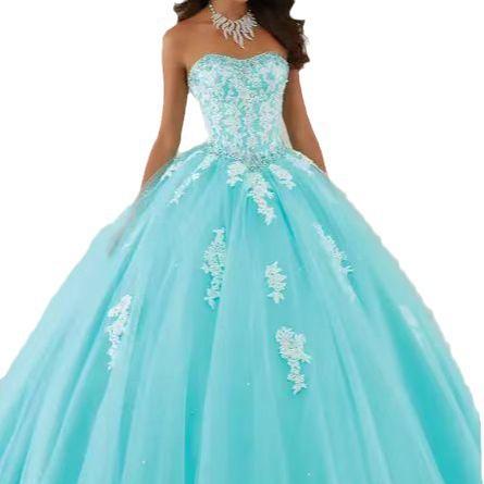 New Blue Tube Top Wedding Stage Performance Party Colored Dress Skirt High-end Tutu Skirt
