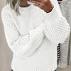 26 Spring Autumn Women's Cable Knit Loose Round Neck Pullover Sweater