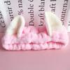 Custom Logo OMG Bowknot Wash Face Hairband Rabbit Cat Ear Cute Plush Lady Soft Women Elastic Hair Band Flannel Make up Headbands