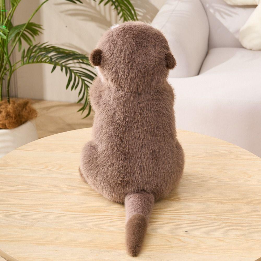 Lifelike Brown Otter Plush Toy PP Cotton Simulation Otter Toy Doll  Birthday Parties