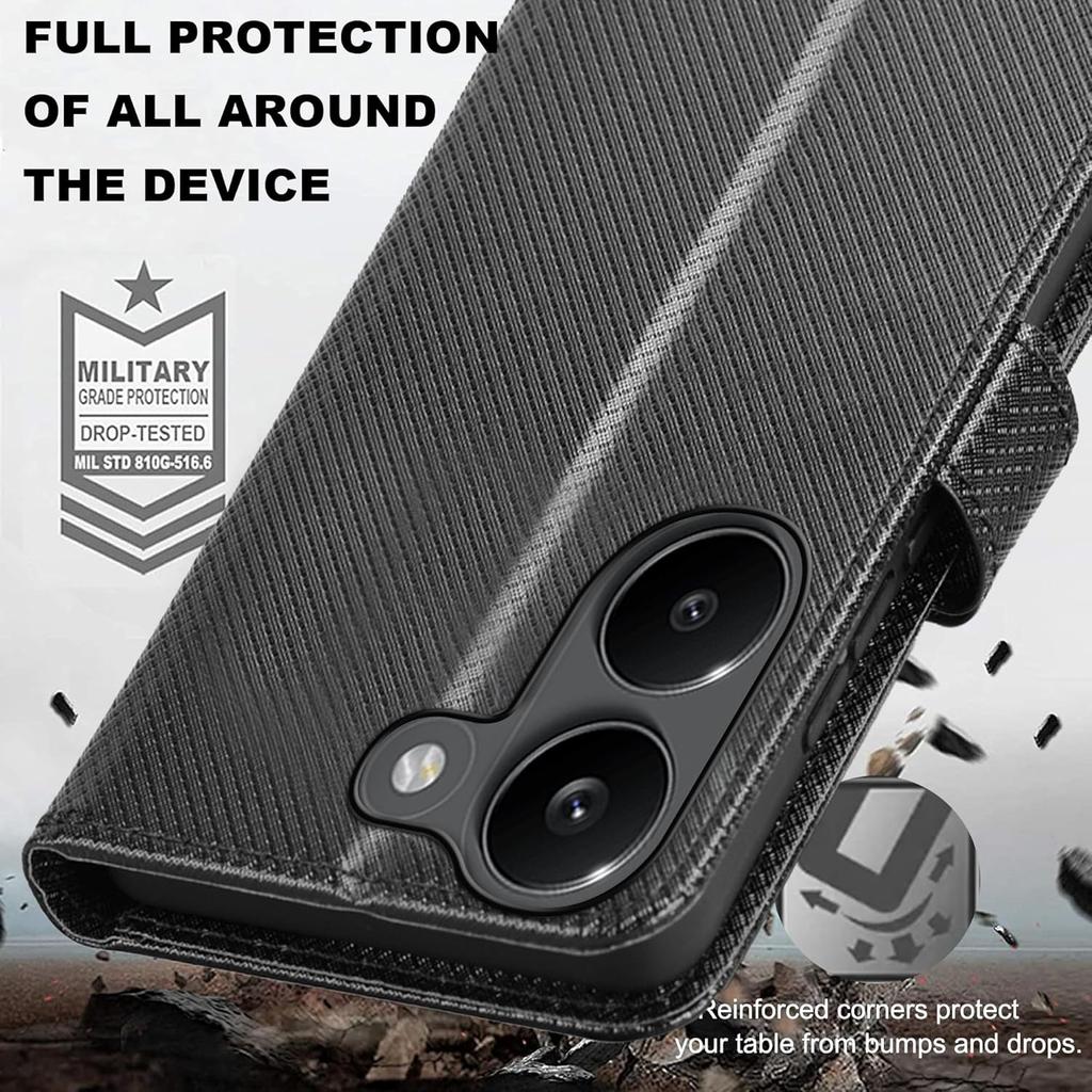 Plain Leather Flip Wallet Case For Xiaomi Poco X8 Pro Max Magnetic Book Cover Holder Capa Coque Fundas Shell