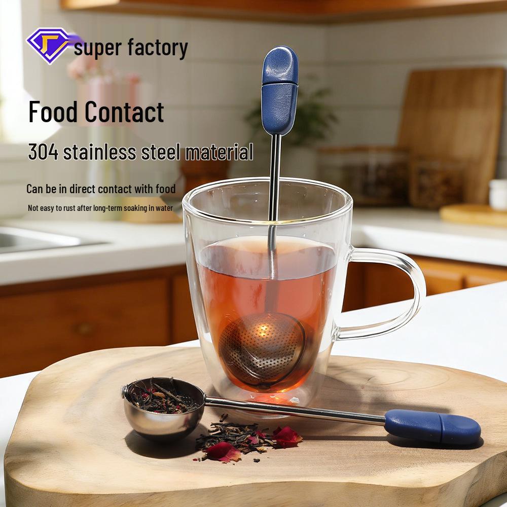 Portable 304 Stainless Steel Rotating Tea Ball Strainer Mesh