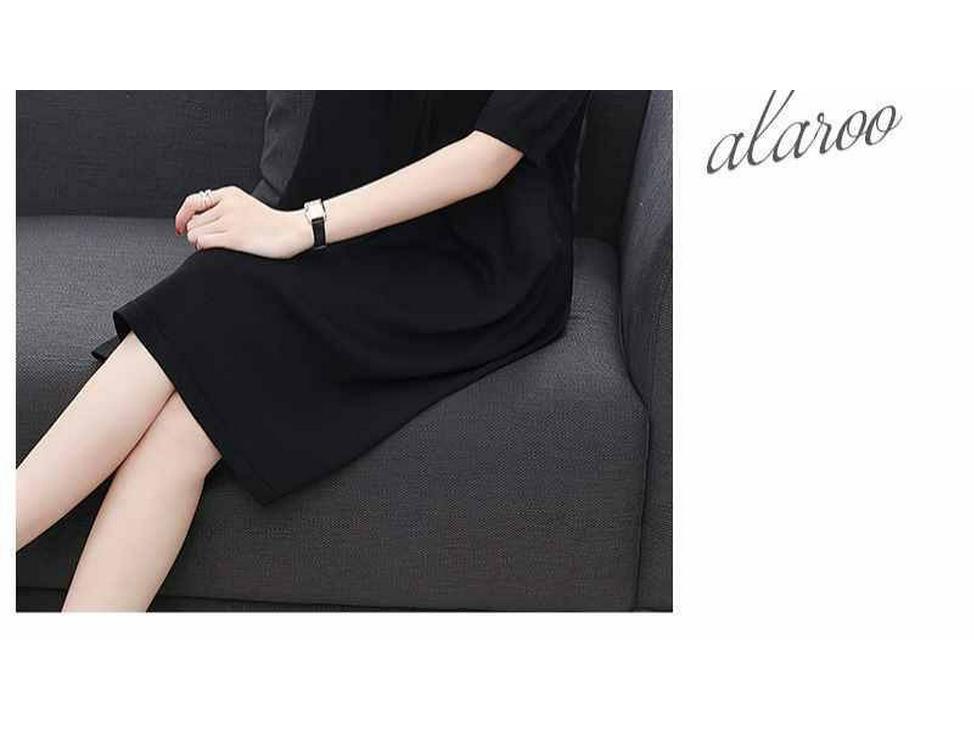 Sommerkleid für Damen in Übergröße, kurzärmlig, 2026: Trendiger, Weiter, Schlankmachender Mid-Length Rock.