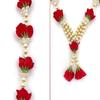 Artificial Rose Flower Moti Mala for God 16 Inch