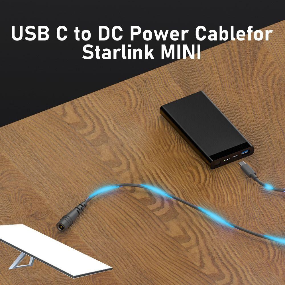 Barrel Jack USB C To DC Power Cable 20V 5A Adapter Cable for Starlink Mini