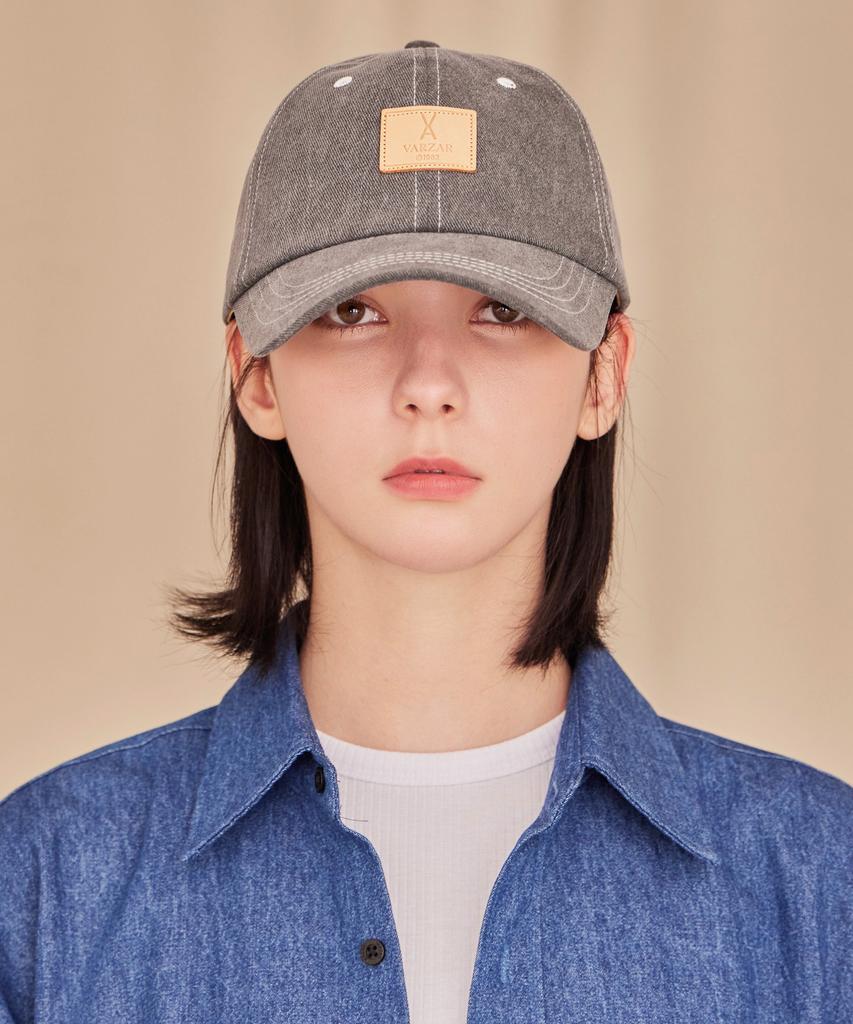 Bajal Va Square Pigment Label Ball Cap Black