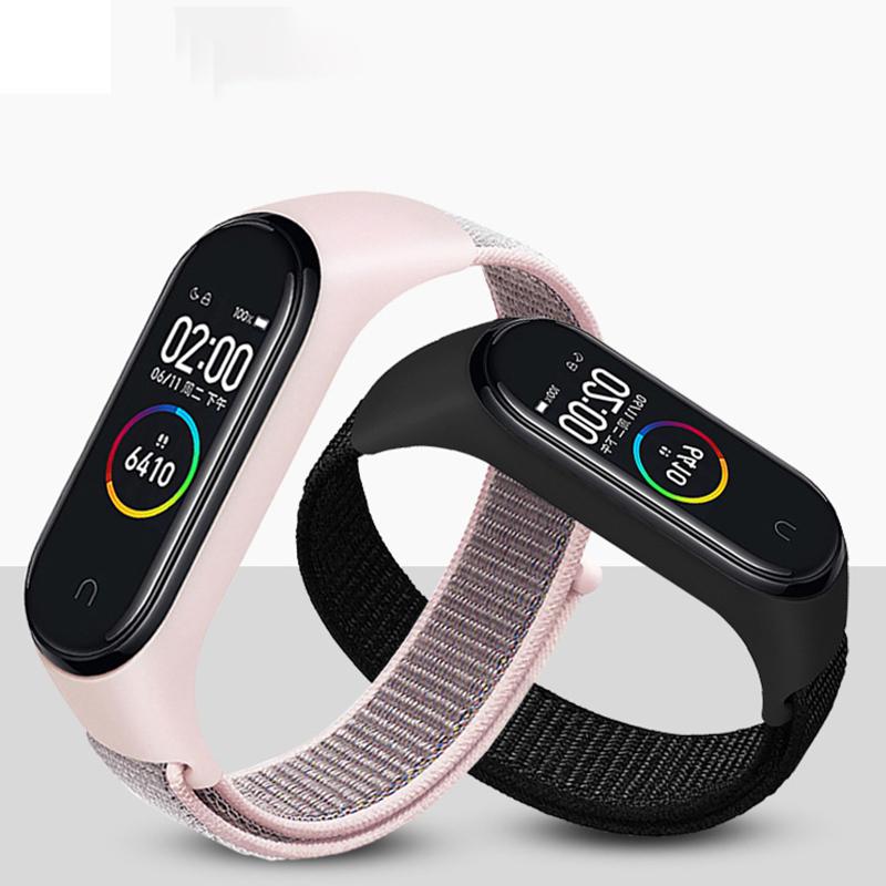 For Xiaomi Mi Band 3/4/5/6/7 Nylon Watch Band Adjustable Sport Loop Strap Wristband Replacement