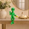 Decorative Alien Figures for E-sports Room Fuunny Statue, Green with Beer Glass Figurine, Home Office Desktop Ornament Bar Pub Game Shelf Workstation