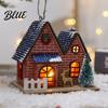 Winter Wonderland Room Decor Christmas Village House Decoration Light Up Snow Scene Mini Illuminated Miniature Figurine Rustic Holiday Tabletop