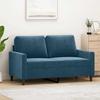 Vidaxl 2-Seater Sofa, Blue, 120 Cm, Upholstered In Velvet