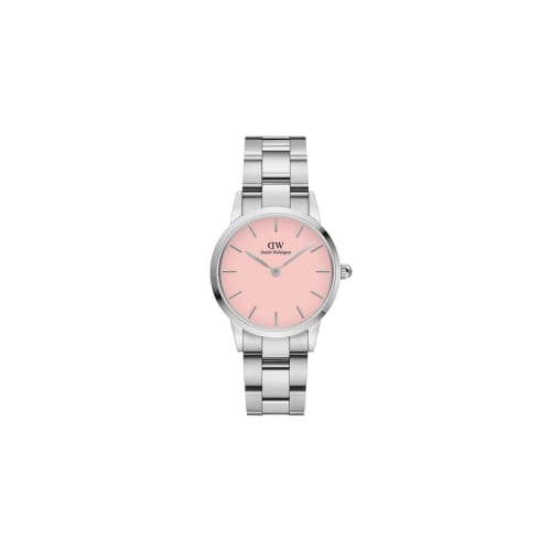 [Official Limited Edition/2-Year Warranty/Limited Edition] Daniel Wellington DW Women's Iconic Link Watch In Pastel Blush, 28mm, Pink Dial, Silver, Li
