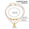 Salircon 3Pcs/Set Creative Trendy Metal Coin Pendant Necklace for Men Boho Imitation Pearl Acrylic Drill Clavicle Chain Jewelry