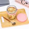 1Set Cup 350ML Overnight Oat Cup Glass With Lid And Spoon Seal Food Breakfast Cup Portable Cereal Milk Salad Yogurt Cup Kitchen