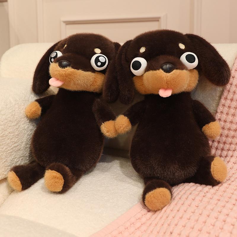 40cm Cute Dachshund Plush Toy Wearing Clothes Stuffed Long-bodied Dog Party Prop Pet Present Kawaii Room Decor Kids Gifts