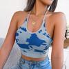 Frauen Frühling Sommer Freizeit Halter Kuh Muster Taille Strap Top Offenen Nabel Stricken Tank