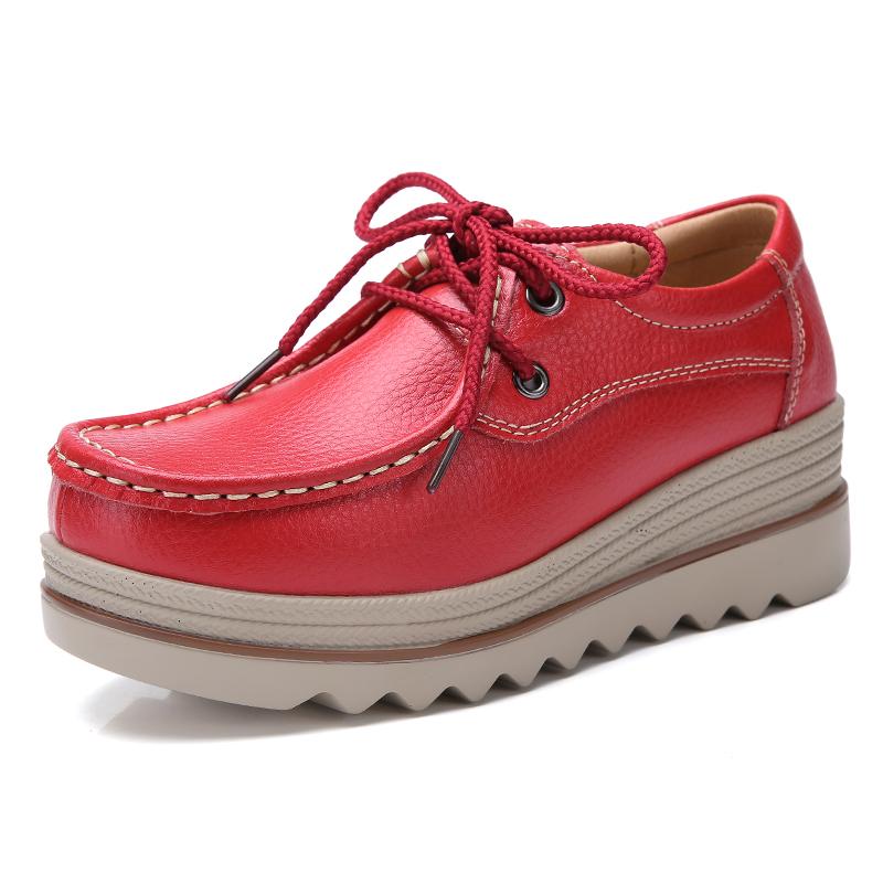 Nye fritidssko for kvinner Slip On Loafers Mote Komfortabel pustende kvinnelig plattform Høydeøkende fottøy