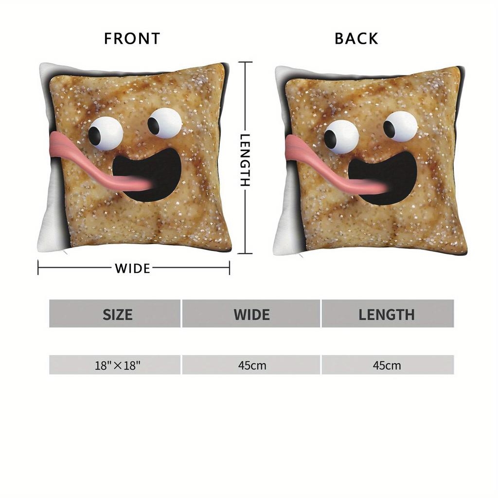Cinnamon Cereal Pattern Printed Cushion Covers Are Suitable For Sofas And Chairs Double-Sided Printing Adds Fun Home Decor