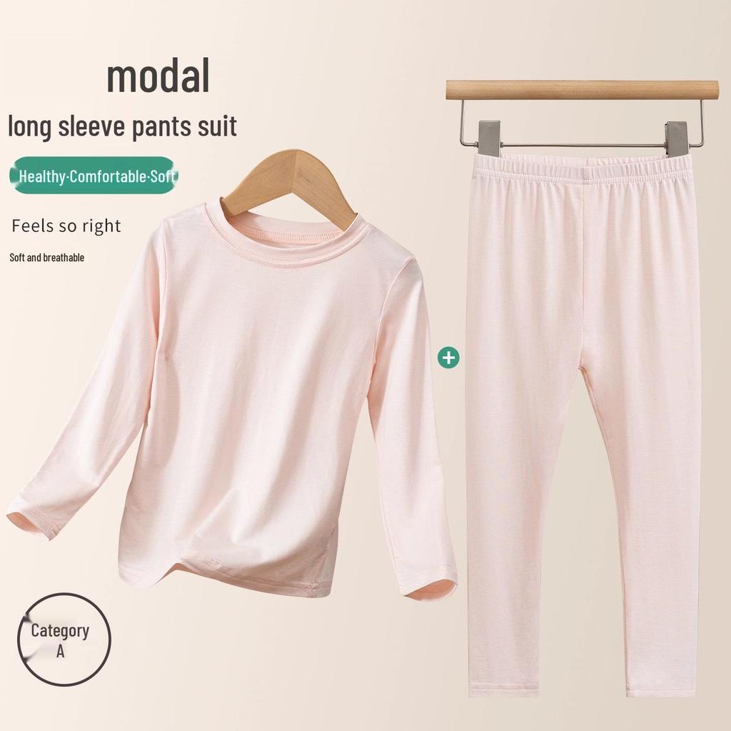 Modal-Schlafanzug und Loungewear-Set für Kinder für Frühling/Herbst - Leichtes Klimaanlagen-Anzug für ältere Kinder