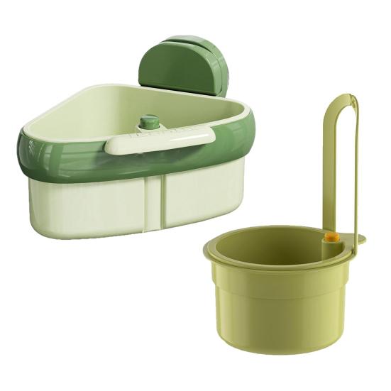 2Pcs Sink Drain Strainer Basket with Drain Hole Hanging Sink Corner Colander Triangle Sink Food Catcher Basket Kitchen Tool