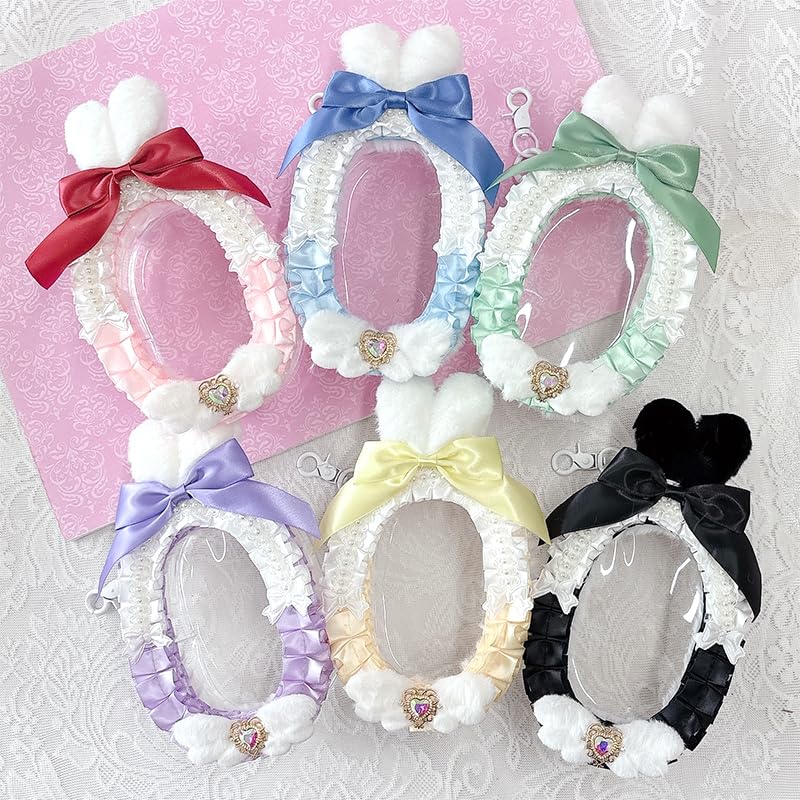 Decorative stuffed animal pouch with cat ears, ita bag, clear bag, clear mini pouch, bag, pouch, oshikatsu, oshikatsu goods, oshikatsu bag, mini bag,
