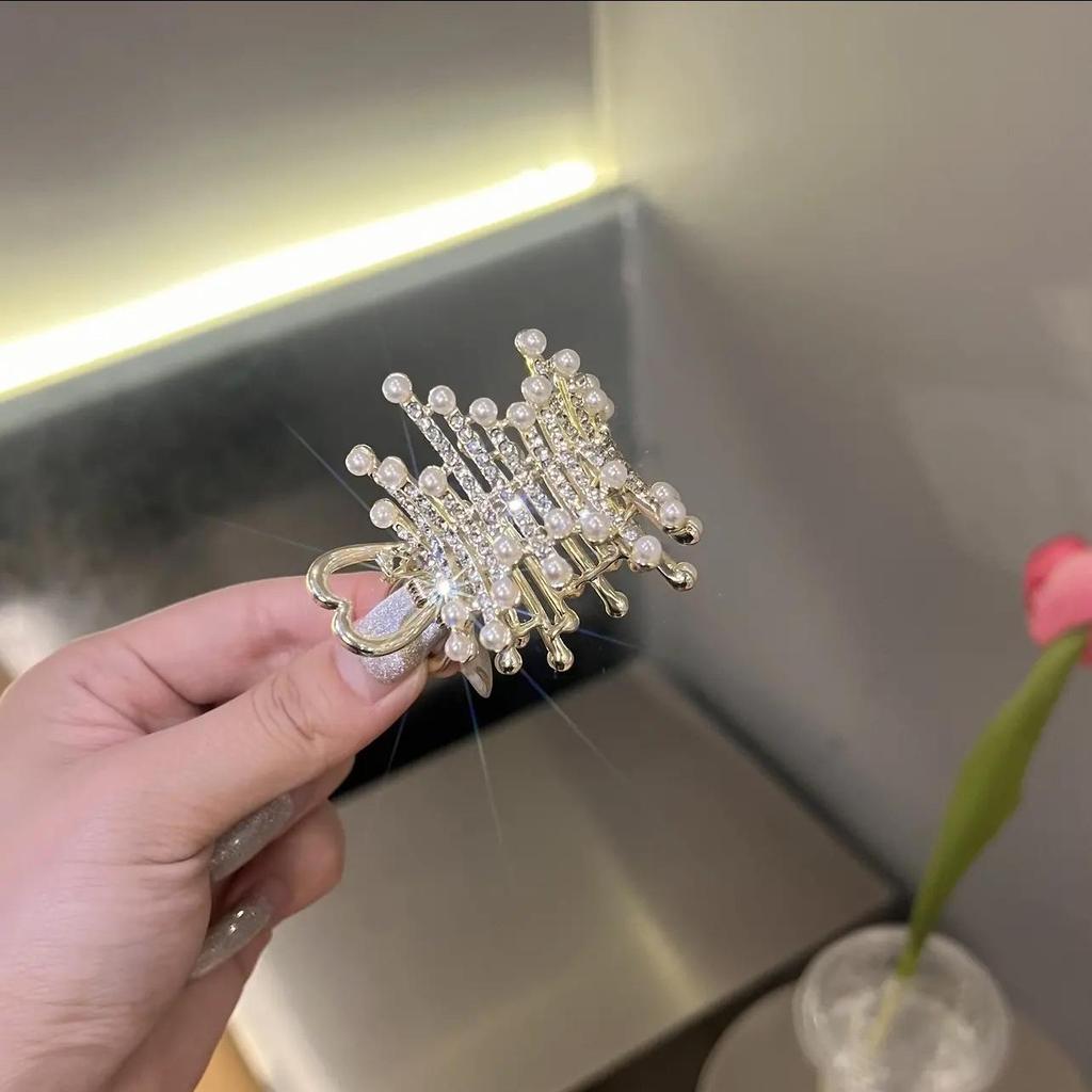 2024 Summer Rhinestone High Ponytail Claw Clip - Women's Updo Hairpin